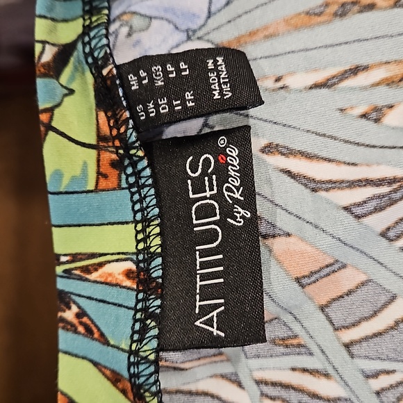 *ATTITUDES by Renee size M/ P Tropical animal print tunic Hawai'i beach vacation - Picture 7 of 8